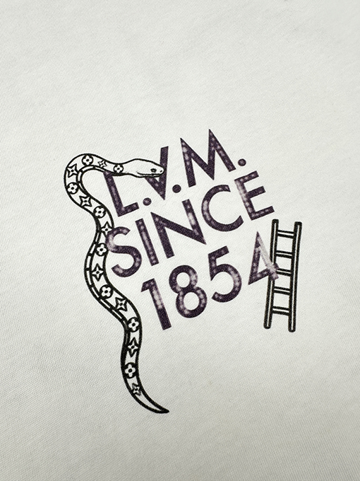 ルイヴィトンスーパーコピー チェック柄スネークプリント半袖Tシャツ