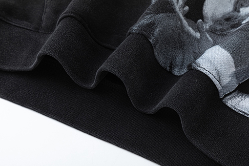 オフホワイト 新しい肖像油絵のウォッシュフード付きスウェットシャツ