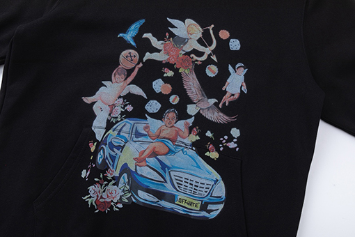 オフホワイト 新しいゆったりとしたフード付きスウェットシャツ