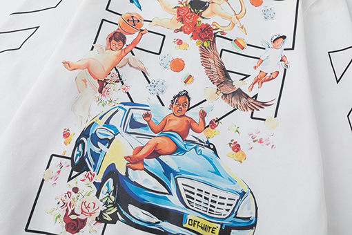 オフホワイトコピー ファッショナブルなゆったりとしたフード付きスウェットシャツ