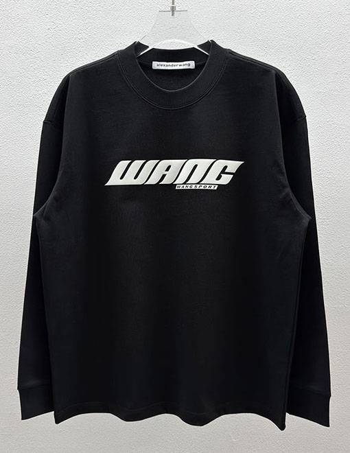 アレキサンダーワン Alexander Wang 胸に厚のフォームデザインとロゴが入った長袖シャツ