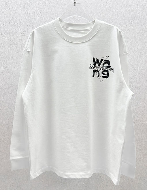 アレキサンダーワン Alexander Wang 新モデル文字ロゴデジタル直噴長袖シャツ