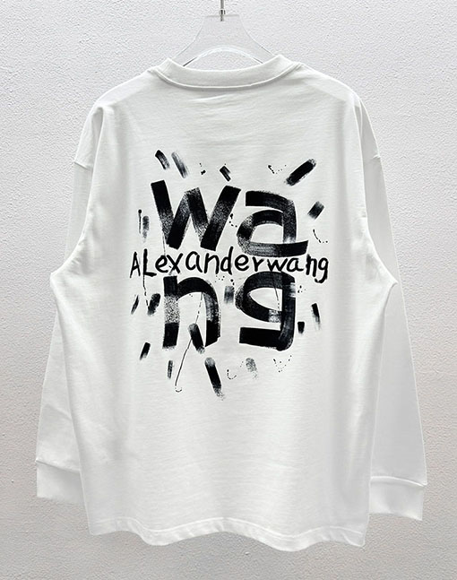 アレキサンダーワン Alexander Wang 新モデル文字ロゴデジタル直噴長袖シャツ