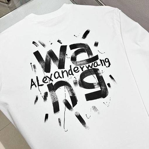 アレキサンダーワン Alexander Wang 新モデル文字ロゴデジタル直噴長袖シャツ