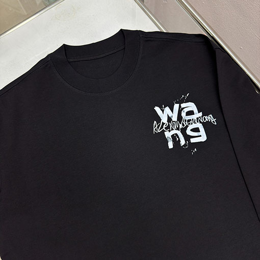 アレキサンダーワン Alexander Wang 新モデル文字ロゴデジタル直噴長袖シャツ