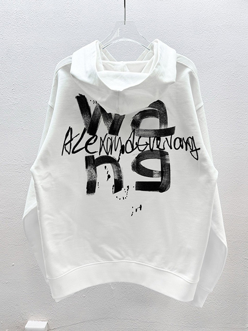 アレキサンダーワン Alexander Wang フロントとバックにデジタルダイレクトプリントをしたフード付きスウェットシャツ