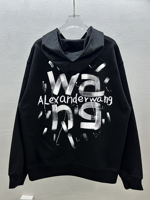 アレキサンダーワン Alexander Wang フロントとバックにデジタルダイレクトプリントをしたフード付きスウェットシャツ
