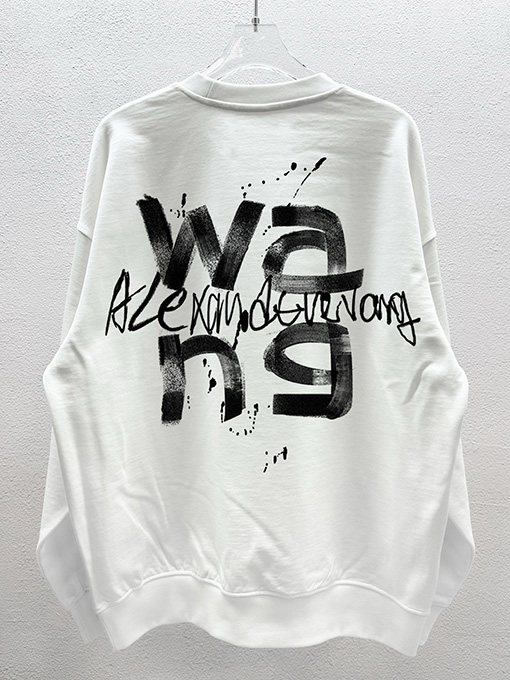 アレキサンダーワン Alexander Wang フロントとバックに文字が入ったデジタルダイレクトプリントのクルーネック スウェットシャツ