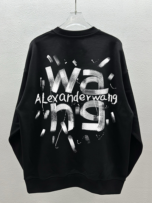 アレキサンダーワン Alexander Wang フロントとバックに文字が入ったデジタルダイレクトプリントのクルーネック スウェットシャツ