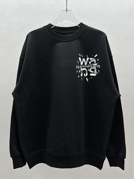 アレキサンダーワン Alexander Wang フロントとバックに文字が入ったデジタルダイレクトプリントのクルーネック スウェットシャツ