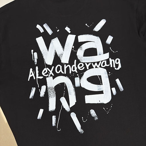 アレキサンダーワン Alexander Wang フロントとバックに文字が入ったデジタルダイレクトプリントのクルーネック スウェットシャツ