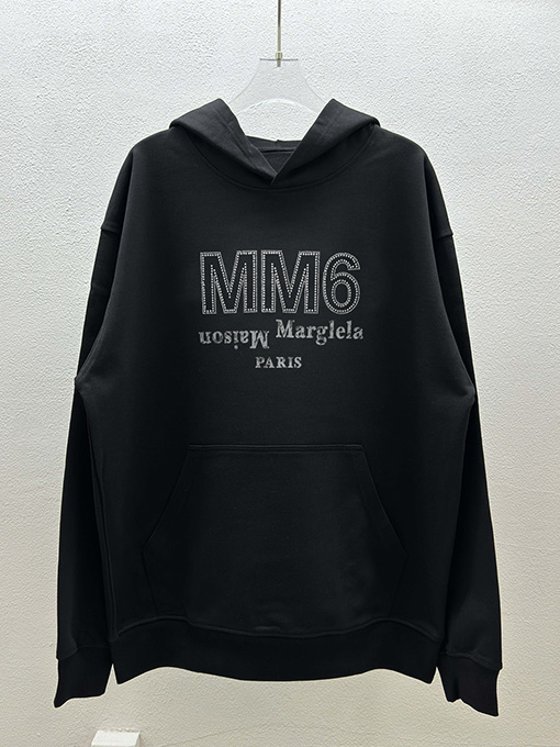 マルタンマルジェラコピー Maison Margiela MM6 ラインストーン文字のパーカーとスウェットシャツ