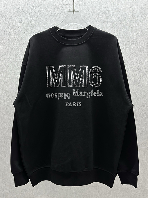 マルタンマルジェラ Maison Margiela MM6 ラインストーンレタークルーネックスウェットシャツ