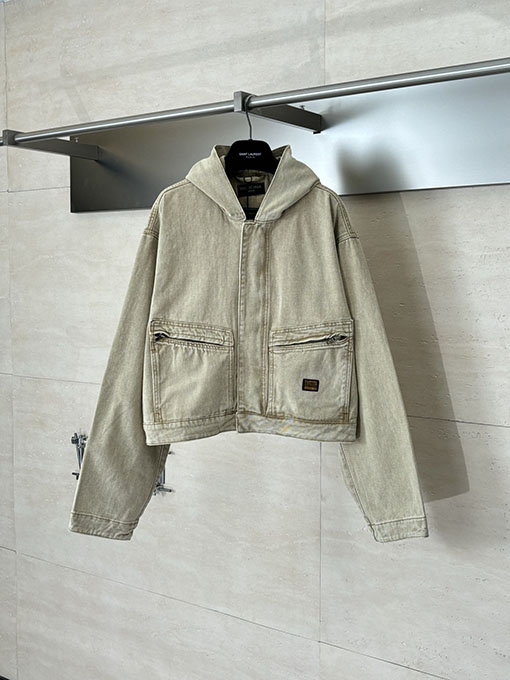 バレンシアガ Balenciaga ウォッシュのフード付きデニムジャケット