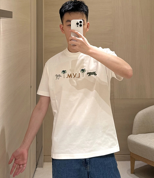 ルイヴィトンスーパーコピー ゼブラ刺繍半袖Tシャツ