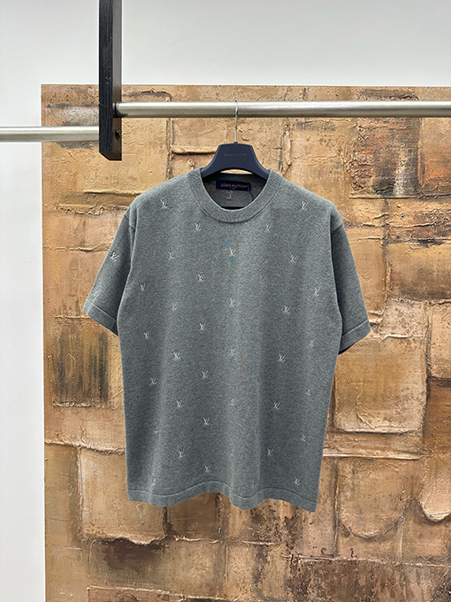 ルイヴィトン 刺繍ニット半袖Tシャツ