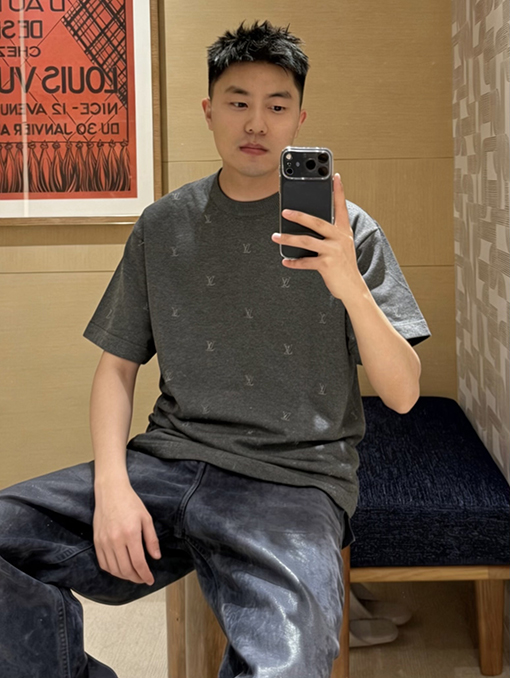 ルイヴィトン 刺繍ニット半袖Tシャツ