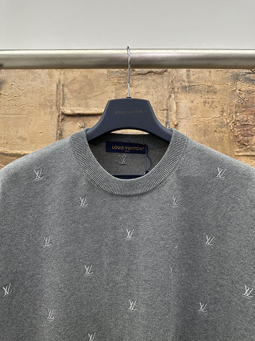 ルイヴィトン 刺繍ニット半袖Tシャツ
