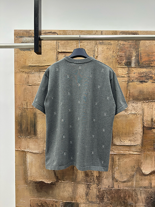 ルイヴィトン 刺繍ニット半袖Tシャツ