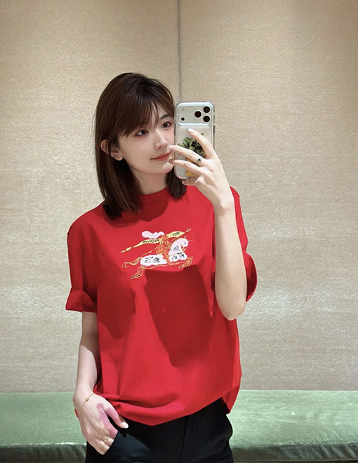 バーバリー ウール 乗馬ロゴ 半袖Tシャツ