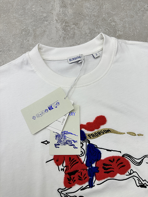バーバリー ウール 乗馬ロゴ 半袖Tシャツ