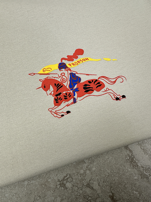 バーバリーコピー 馬術ロゴプリント半袖Tシャツ