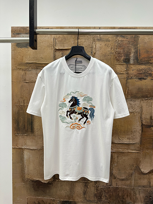 ディオール 馬年の刺繍半袖Tシャツ