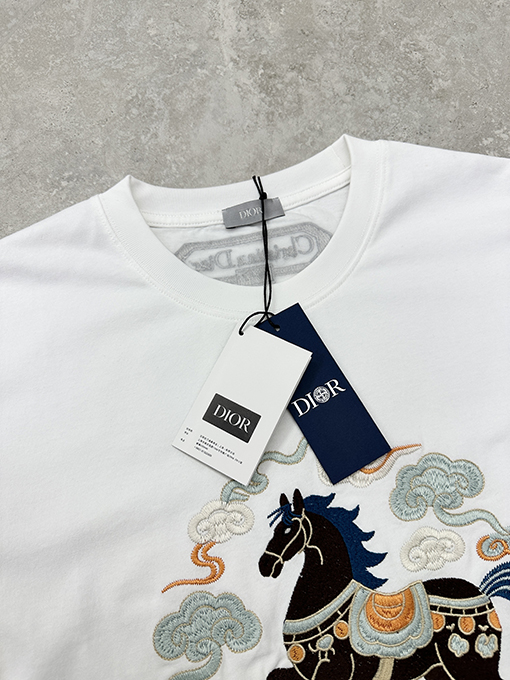 ディオール 馬年の刺繍半袖Tシャツ