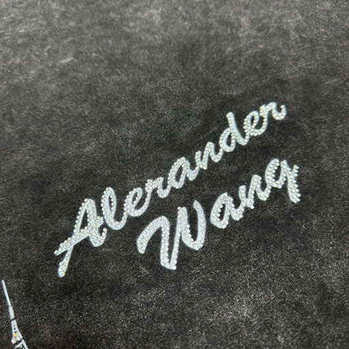 アレキサンダーワン alexanderwang デジタル直噴クリスタルホットフィックスラインストーン半袖Tシャツ