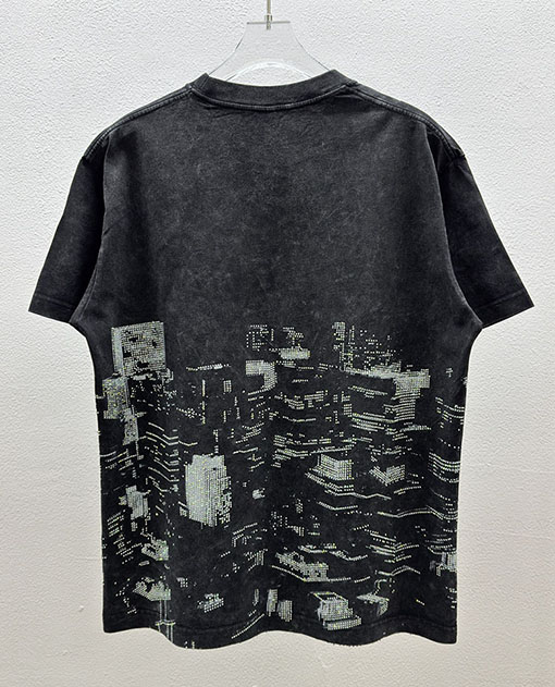 アレキサンダーワン alexanderwang デジタル直噴クリスタルホットフィックスラインストーン半袖Tシャツ