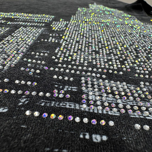 アレキサンダーワン alexanderwang デジタル直噴クリスタルホットフィックスラインストーン半袖Tシャツ