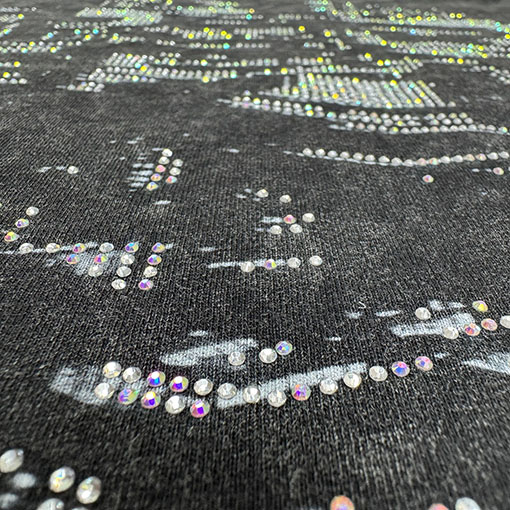 アレキサンダーワン alexanderwang デジタル直噴クリスタルホットフィックスラインストーン半袖Tシャツ