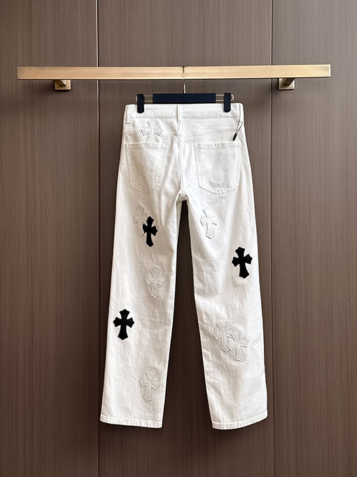 クロムハーツ 新しいパッチワークウォッシュデニムジーンズ