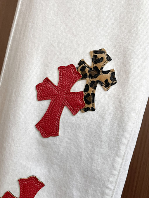 クロムハーツ 秋冬コレクション アップリケショーケース ウォッシュドデニムジーンズ