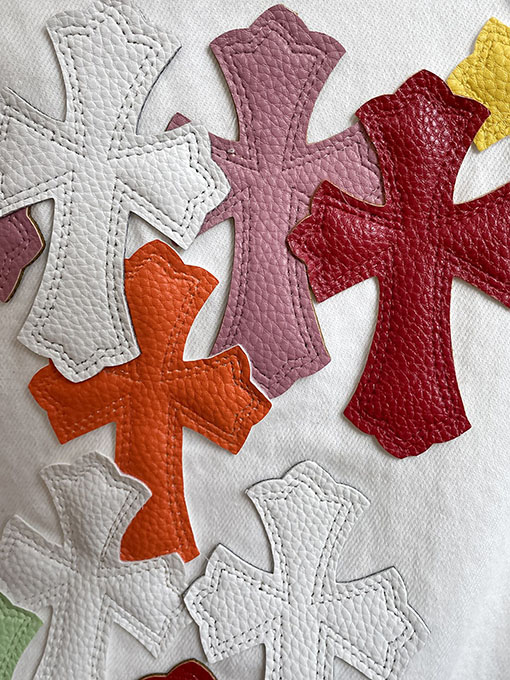 クロムハーツ ズボンの後ろパッチワークウォッシュジーンズ