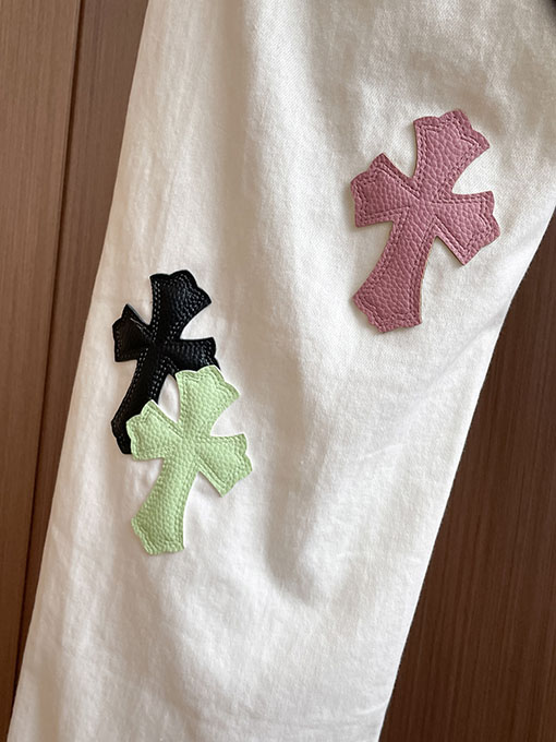 クロムハーツ ズボンの後ろパッチワークウォッシュジーンズ