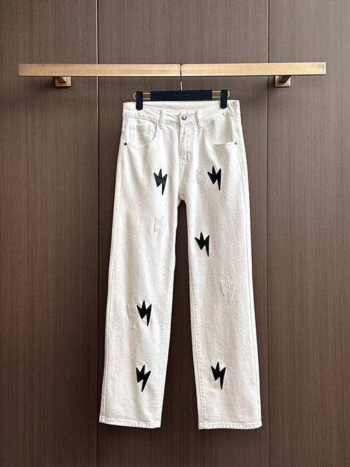 クロムハーツ 新しいヘビーウェイトパッチワークウォッシュデニムジーンズ