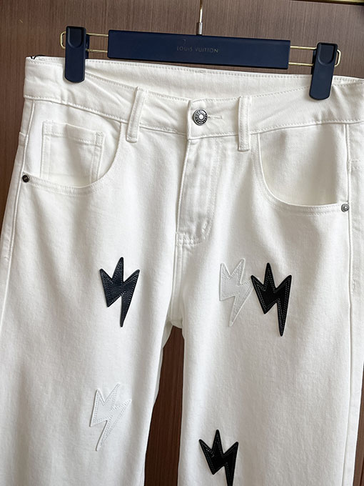 クロムハーツ 新しいヘビーウェイトパッチワークウォッシュデニムジーンズ