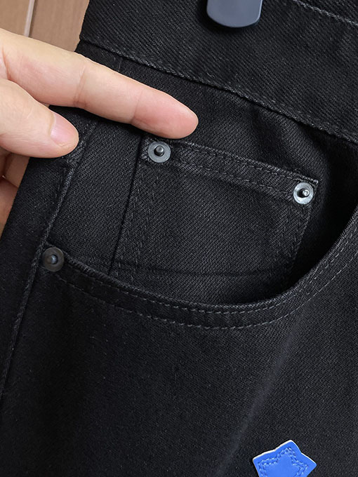 クロムハーツコピー ブルーのパッチワーク刺繍りウォッシュデニムジーンズ