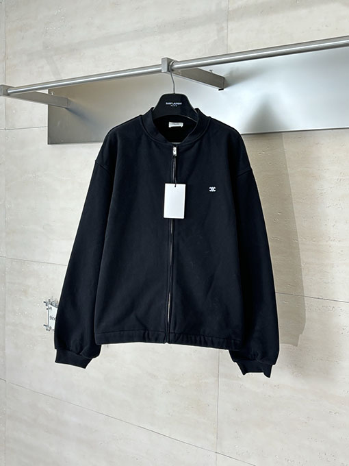 セリーヌ コットン製凱旋門刺繍りベースボールジャケット