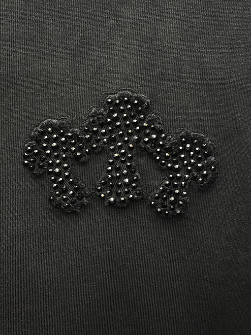 クロムハーツ アメリカンスタイルのウォッシュアップリケ刺繍ラインストーンカップル半袖Tシャツ