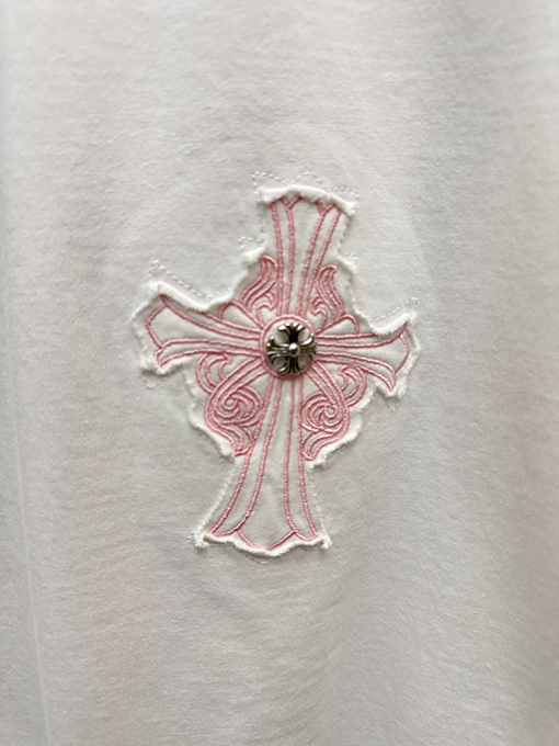 クロムハーツ アメリカンスタイルのレーザー刺繍カップル半袖Tシャツ