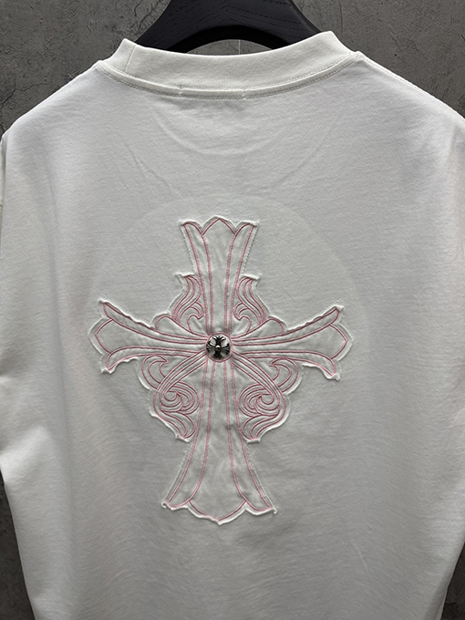 クロムハーツ アメリカンスタイルのレーザー刺繍カップル半袖Tシャツ