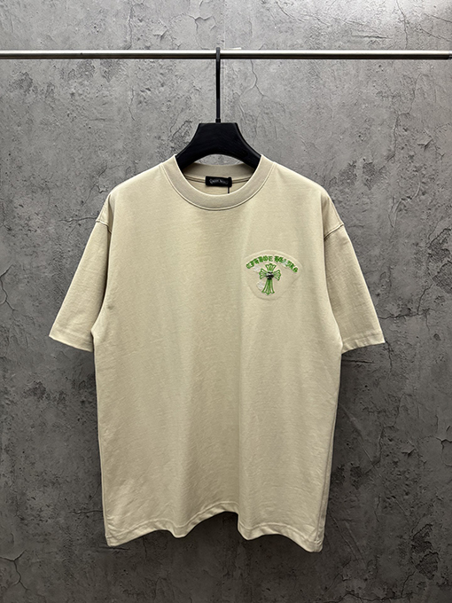 クロムハーツ 新モデルアメリカンスタイルのレーザー刺繍カップル半袖Tシャツ