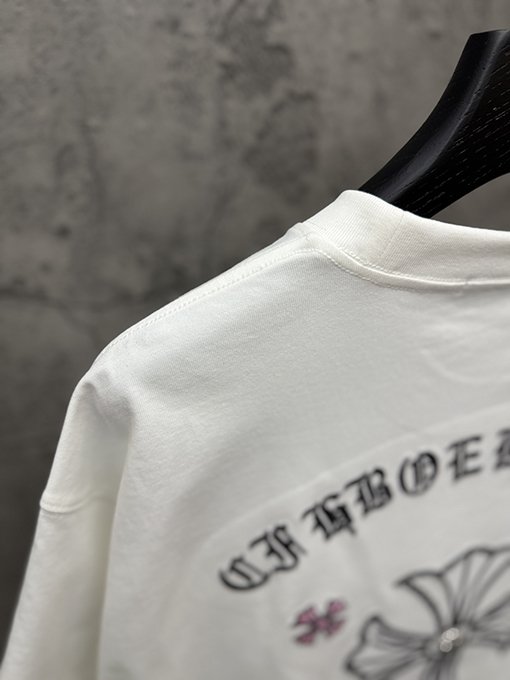 クロムハーツ 新モデルアメリカンスタイルのレーザー刺繍カップル半袖Tシャツ