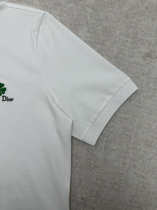 ディオールスーパーコピー Dior Clover刺繍柄半袖ポロシャツ