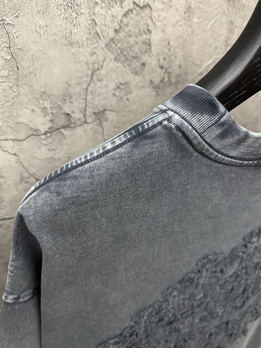 クロムハーツ アメリカンスタイルのウォッシュドデニムパッチ刺繍カップル半袖Tシャツ