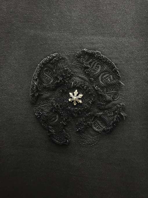 クロムハーツ 新モデルアメリカンスタイルのウォッシュドデニムパッチ刺繍カップル半袖Tシャツ