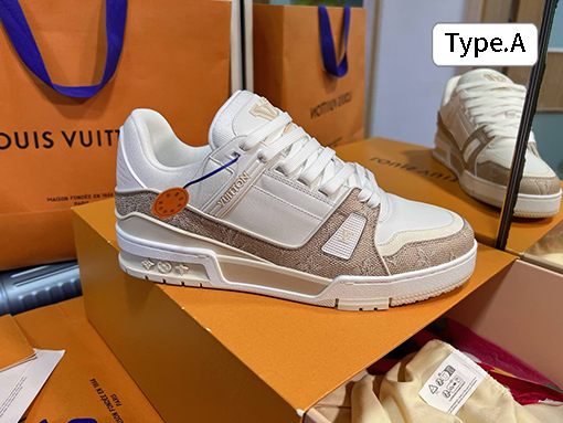 ルイヴィトン LV Trainer Sneaker レトロなバスケットボールシューズシルエットのスニーカー