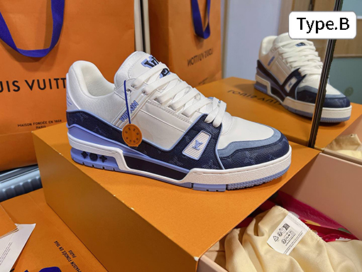 ルイヴィトン LV Trainer Sneaker レトロなバスケットボールシューズシルエットのスニーカー